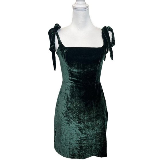 House of Harlow 1960 Dresses & Skirts - House of Harlow 1960 x REVOLVE Crushed Velvet Mini Dress Shoulder Ties Womens XS